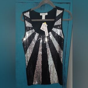 Black and Silver Sequin Dress